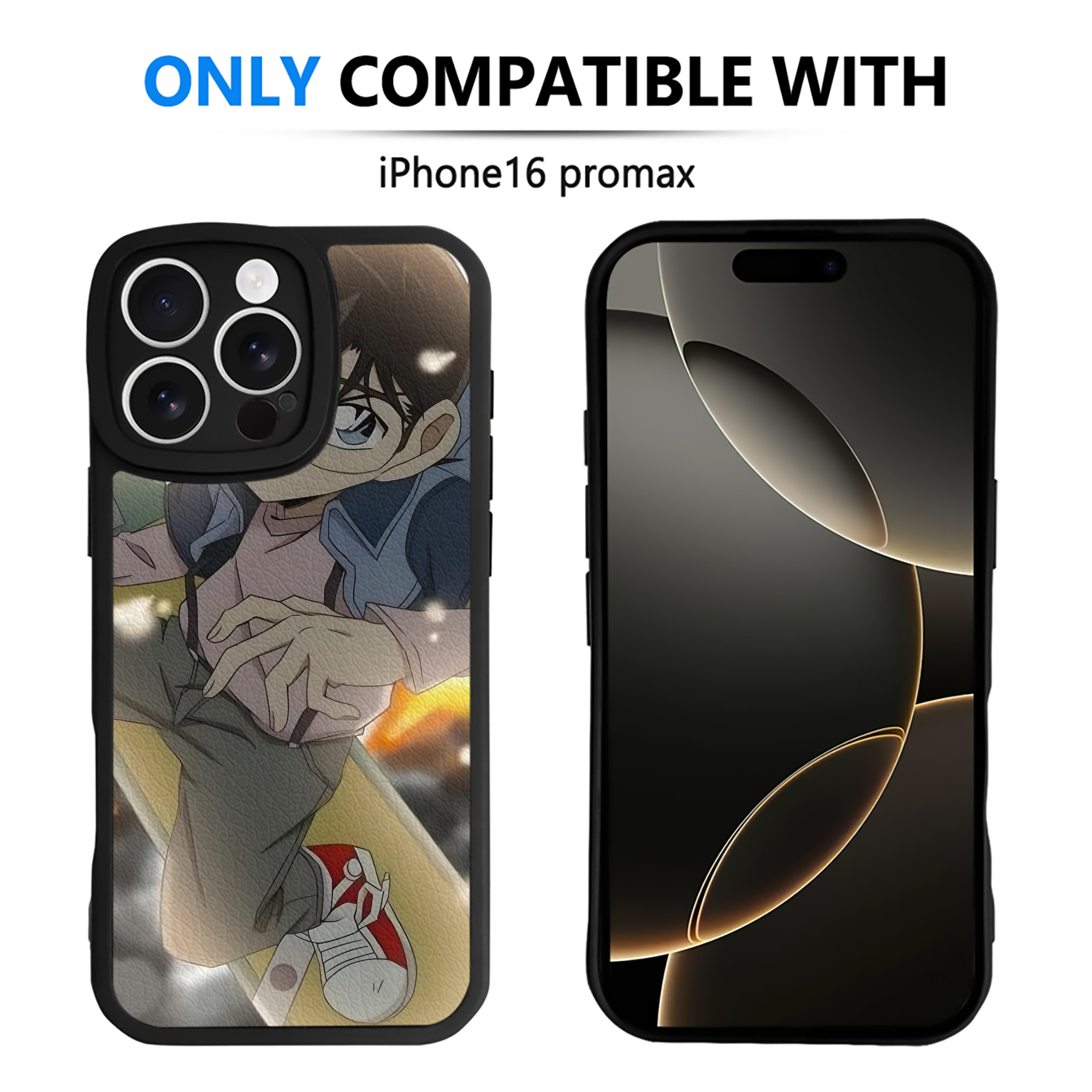 （画像用） 名探偵コナン Detective Conan 【iPhone 16シリーズ対応】シリコンスマホケース（レザー調） 材質：シリコン